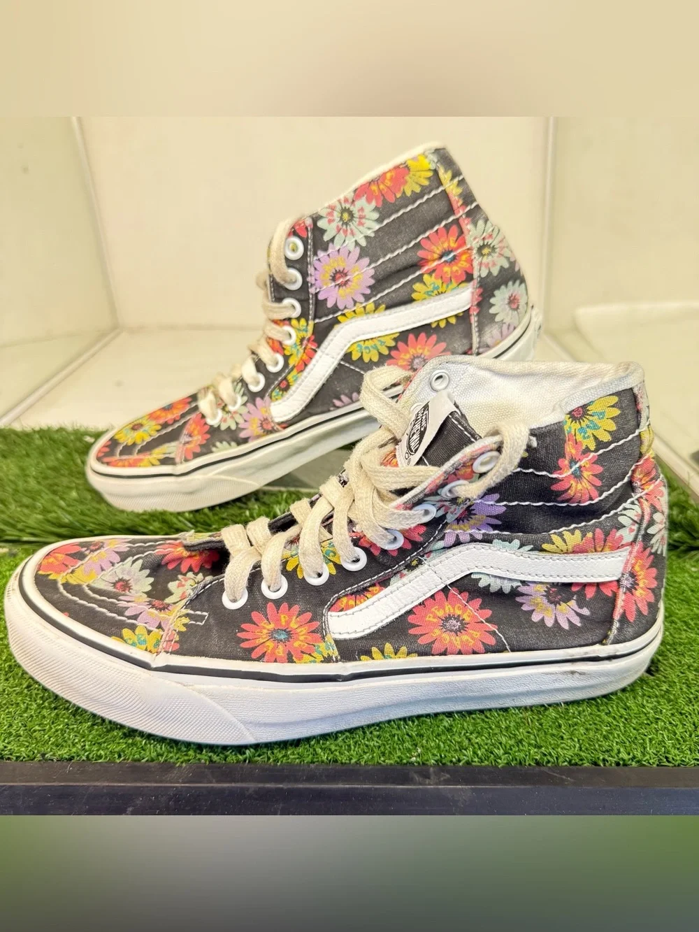 Vans High-Top Sneakers in Cream with Black Interior